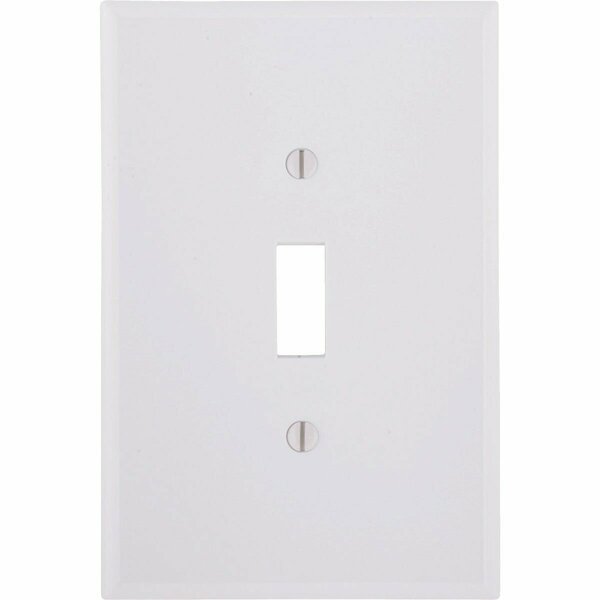 Leviton 1-Gang Plastic Oversized Toggle Switch Wall Plate, White 001-88101